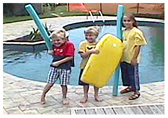 HAPPY KIDS - CAN'T WAIT FOR FIRST SWIM IN THEIR CASCADE POOL! 